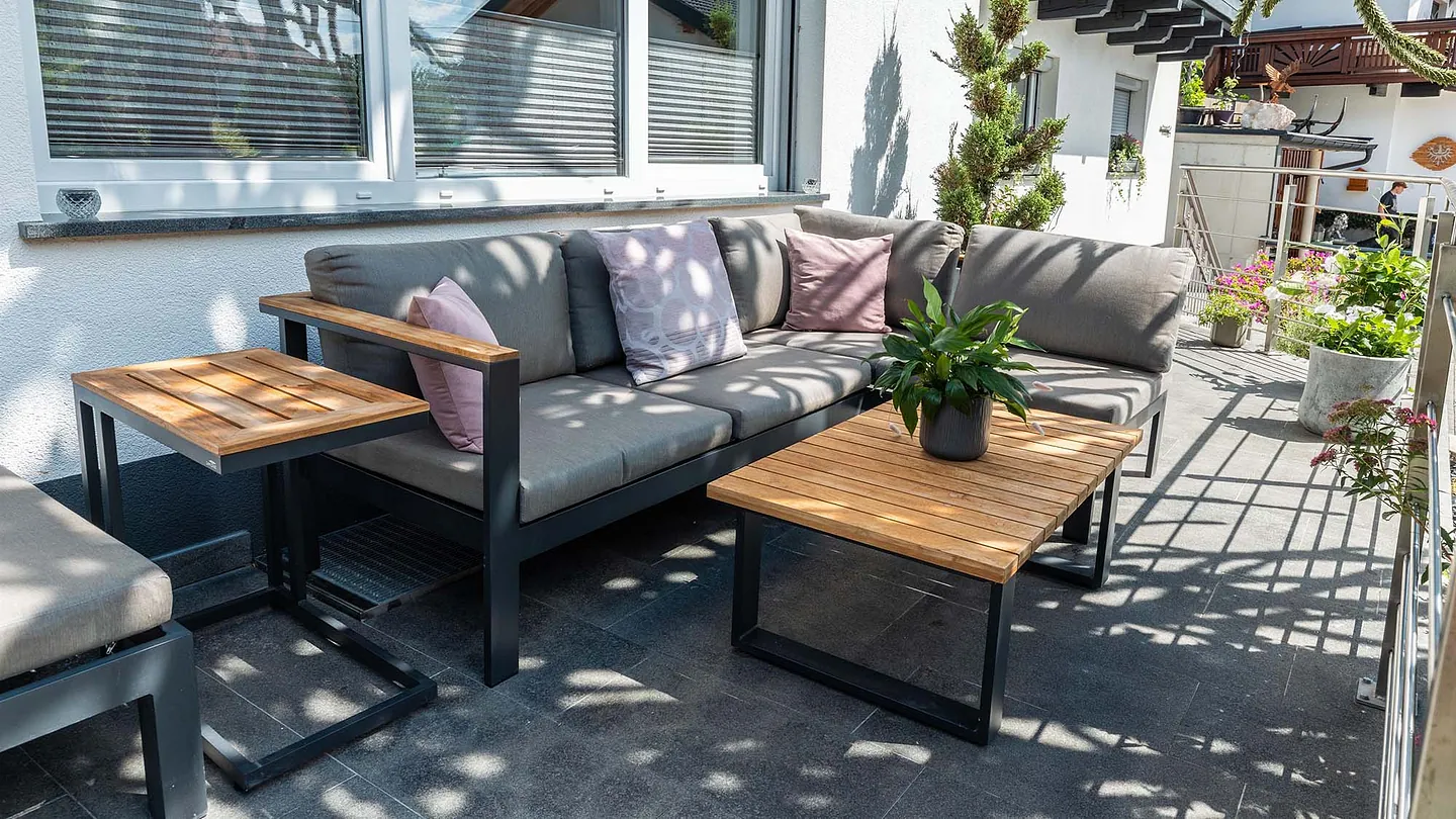 Pension Pirhofer Terrasse im Erdgeschoss